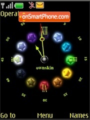 Swf-clock colored balls tema screenshot