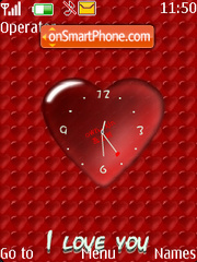 Heart clock Flash tema screenshot