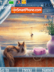 Cat on the windowsill1 theme screenshot