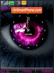 Скриншот темы Eyes swf clock