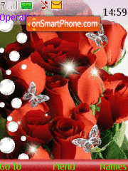Animated Red Roses tema screenshot