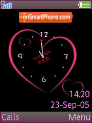 Pink Clock theme screenshot