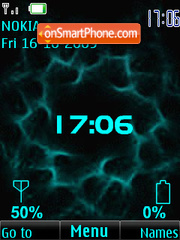 Clock, indicators, blue, anim theme screenshot