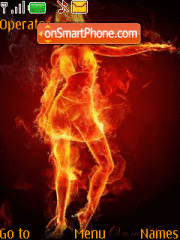 Скриншот темы Fire Girl Animated