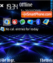 Blue Fractal Mirror tema screenshot