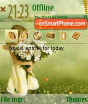 Girl And Daisies theme screenshot