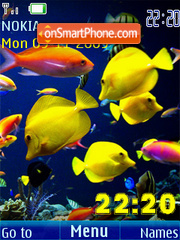 Swf underwater clock slide tema screenshot