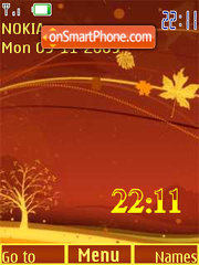 Autumn clock animation tema screenshot