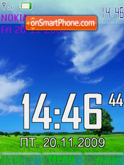 Landscape SWF Clock tema screenshot