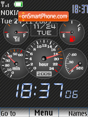 Скриншот темы Clock car