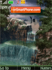 Fishing on the waterfall tema screenshot