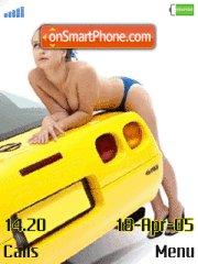 Girl with yellow car theme screenshot