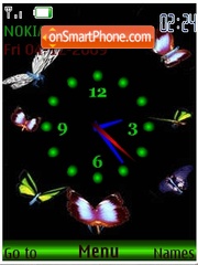 Capture d'écran Butterfly swf clock animated thème