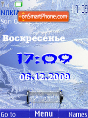 Скриншот темы Winter6 clock battery