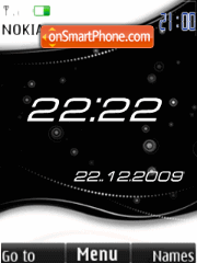 BW clock,date anim tema screenshot