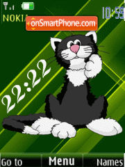 Surprised cat clock, anim theme screenshot
