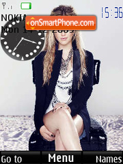 Скриншот темы Hillary Duff Analog Clock