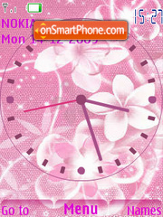 Скриншот темы Pink SWF Clock