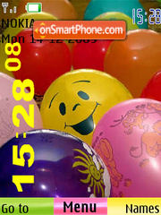 Balloon SWF Clock tema screenshot