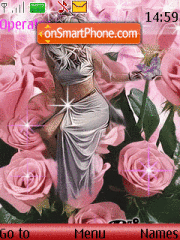 Girl in roses tema screenshot