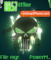 Green Skull 03 tema screenshot
