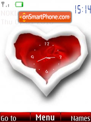 Red Heart Clock tema screenshot