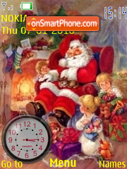 Santa Claus Clock tema screenshot