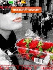 Girl with Strawberries tema screenshot