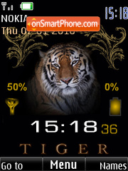 Tiger clock indicator1 es el tema de pantalla
