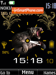 Скриншот темы Tiger clock indicator2 analog