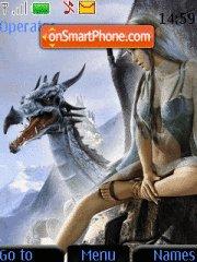 Скриншот темы Dragon and Fantasy Girl