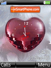 Swf Red Love Clock theme screenshot