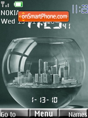 Clock Aquarium tema screenshot