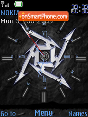 Скриншот темы Metallica Clock SWF