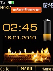 Скриншот темы Swf clock date & battery