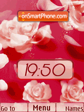 Roses clock tema screenshot