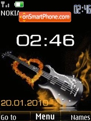 Скриншот темы Clock guitar animated