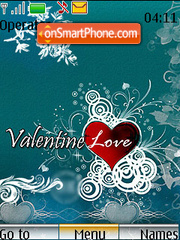 Valentines Love Swirls SWF Clock theme screenshot