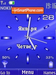 Clock blue analog animated Theme-Screenshot