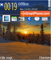 Winter sunset tema screenshot