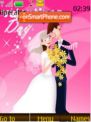 Cartoon Couple Valentine tema screenshot