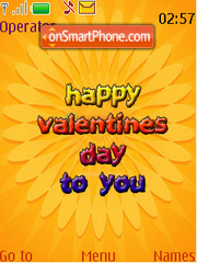 Happy Valentines Day Orange theme screenshot