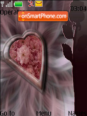 Heart Flower Swf Clock tema screenshot