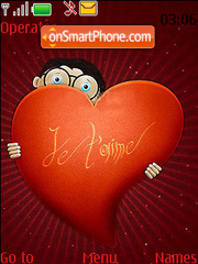 Hiding Cartoon Behind Heart Swf Clock tema screenshot