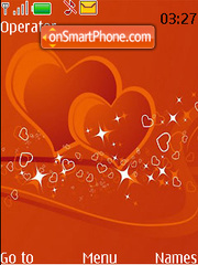 Orange Blinking Hearts theme screenshot