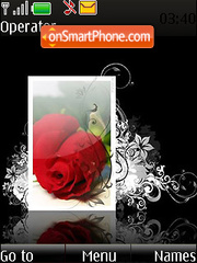 Rose Card Swf Clock tema screenshot