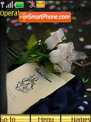 White Roses Swf Clock tema screenshot