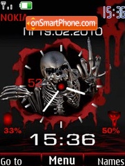 Clock indicator skull tema screenshot