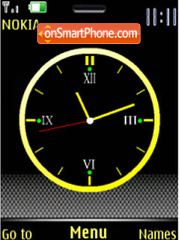 Скриншот темы Yellow analog clock