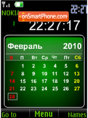Calendar green es el tema de pantalla